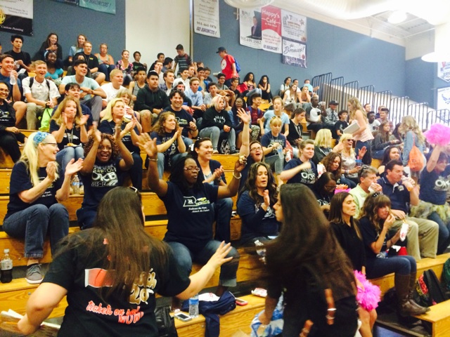 A packed Vista Murrieta gymnasium full of cheering students